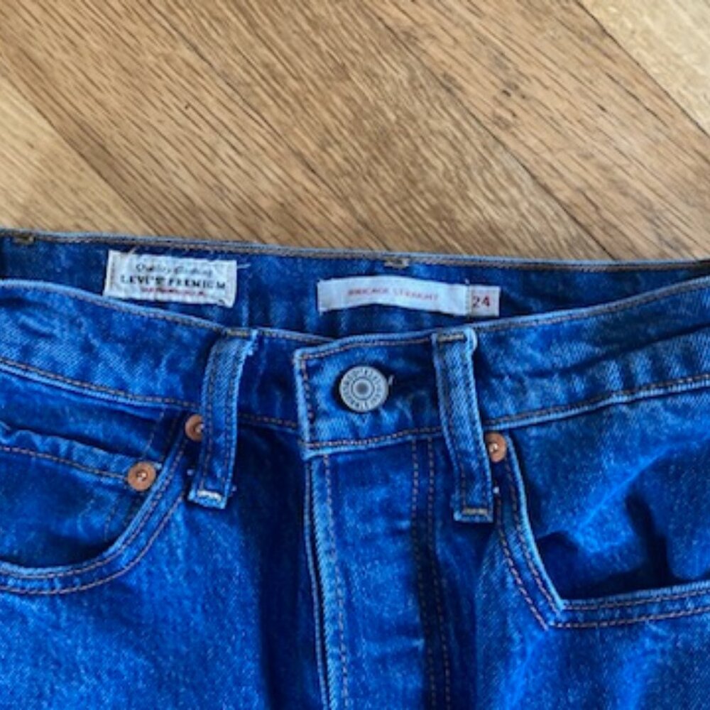 Levi's Ribcage Straight Jeans  - Georgie Wash - Size 24